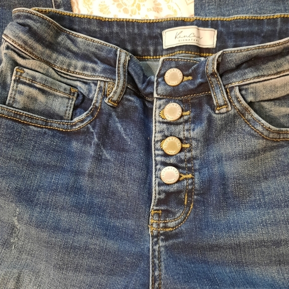 KanCan Blue Skinny Distressed Jeans Button Up 27 - Picture 2 of 14